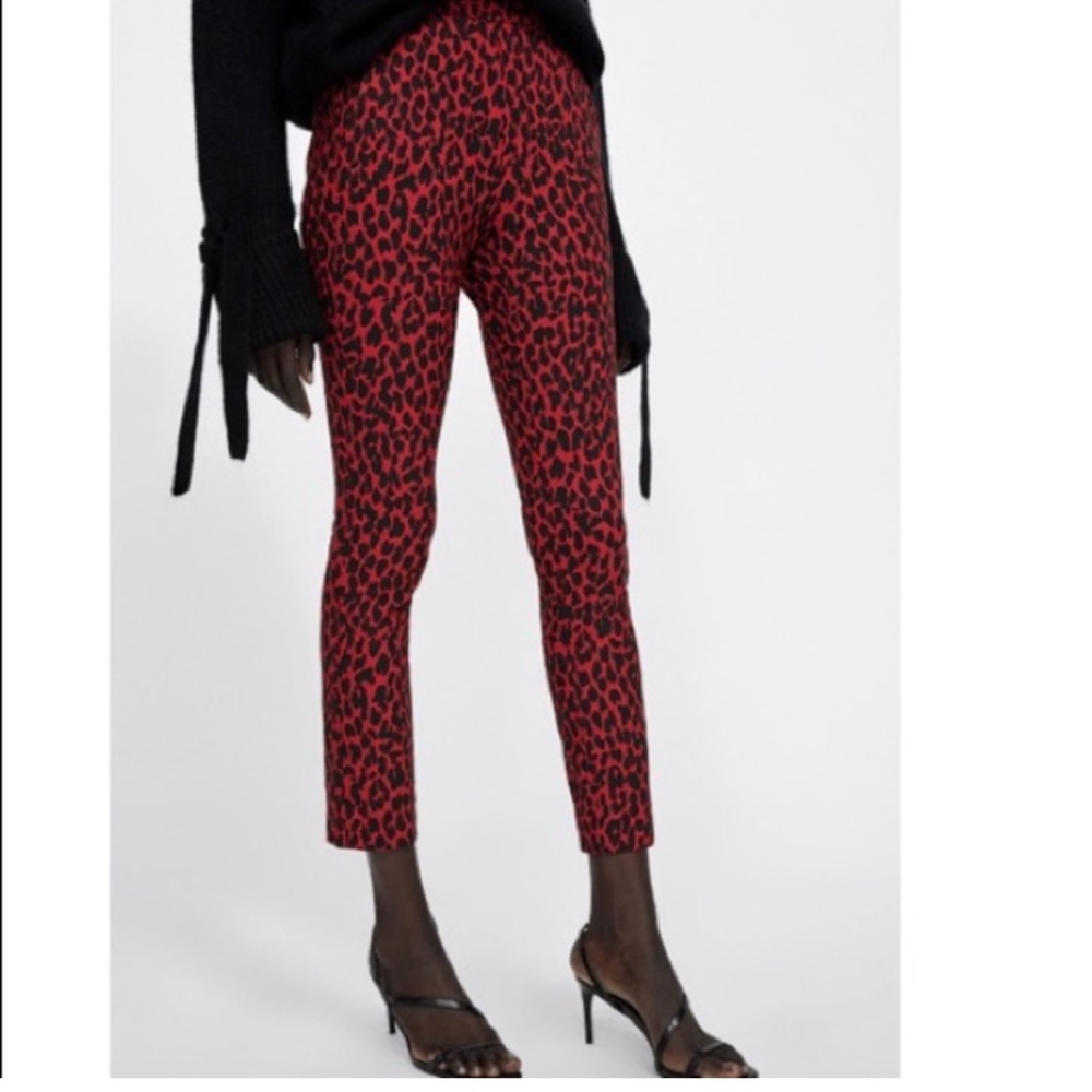 ZARA • cheetah ankle pants